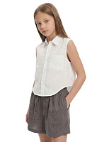 Блуза для девочки без рукавов LINEN Белый