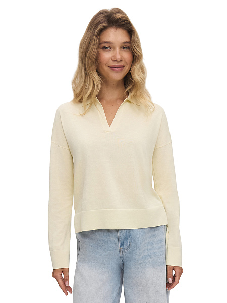 Джемпер-поло женский, цвет ваниль, фото 1