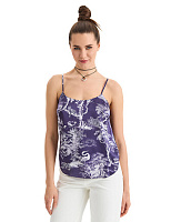 Топ на бретелях серии SILK Принт темный Toile de Jouy