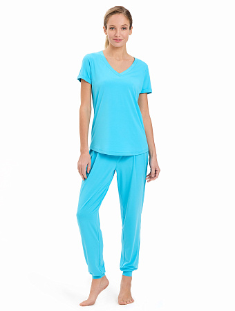 Джоггеры женские серии Bamboo, цвет бирюзовый, фото 1