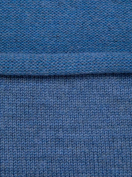 Теплый снуд из шерсти мериносов для мальчиков, цвет джинс меланж, фото 3