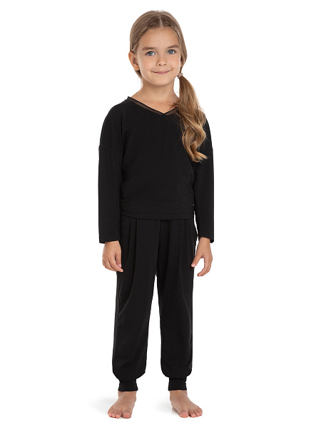 Лонгслив Bamboo для девочки, цвет черный, фото 2