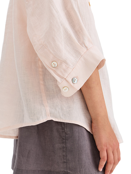 LINEN Рубашка для девочки, цвет бело-розовый, фото 4