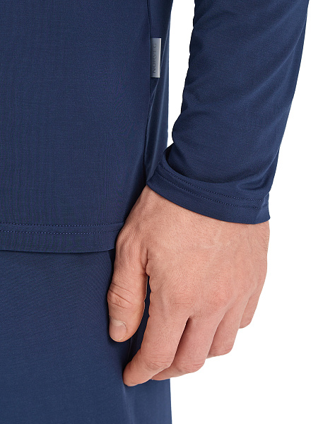Лонгслив мужской серии Bamboo, цвет темно-синий, фото 4