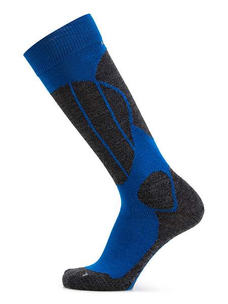 Термоноски детские ВЫСОКИЕ серии SPORT WOOL, цвет синий+антрацит, фото 1