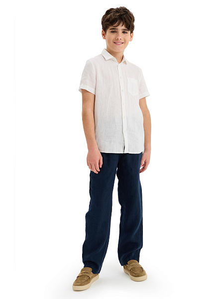 Брюки для мальчика серии LINEN, цвет темно-синий, фото 1