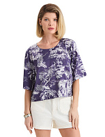 Топ женский серии SILK Принт темный Toile de Jouy