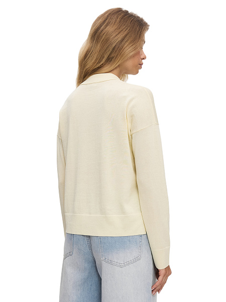 Джемпер-поло женский, цвет ваниль, фото 2