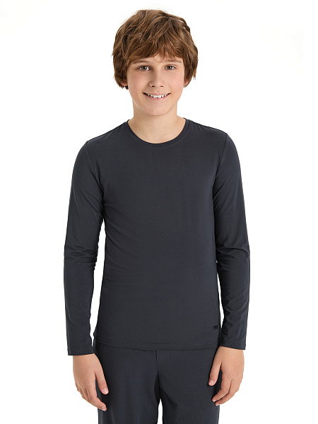 Лонгслив Bamboo для мальчика-подростка, цвет темно-серый, фото 1
