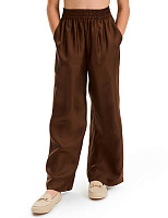 Брюки SILK для девочки прямые Шоколад