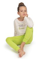 Пижама для девочки из шерсти мериносов Зеленый