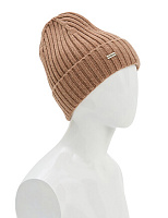 Шерстяная шапка  с отворотом Бежевый меланж