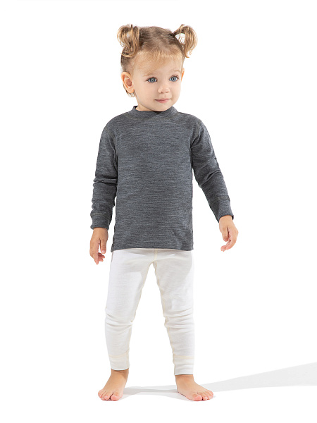 Термофутболка детская серии SOFT. Знак Woolmark, цвет серый меланж, фото 1