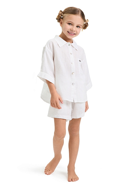 Шорты для девочки серии LINEN, цвет белый, фото 2