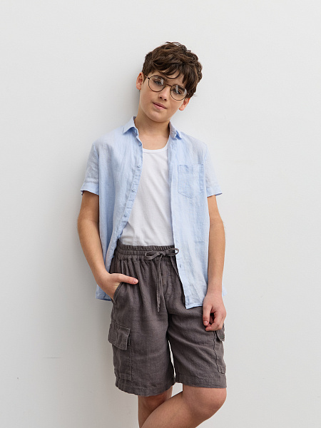Шорты LINEN с карманами для мальчика, цвет серый, фото 6