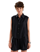 Блуза SILK женская без рукавов Черный