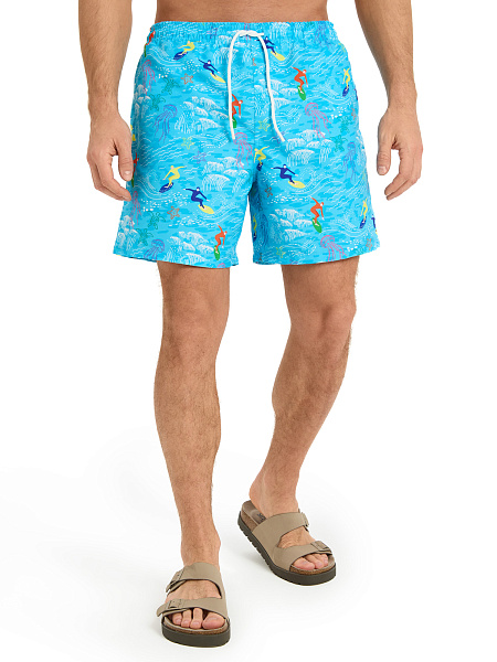 Шорты плавательные, цвет бирюзовый, фото 2