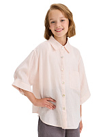 LINEN Рубашка для девочки Бело-розовый