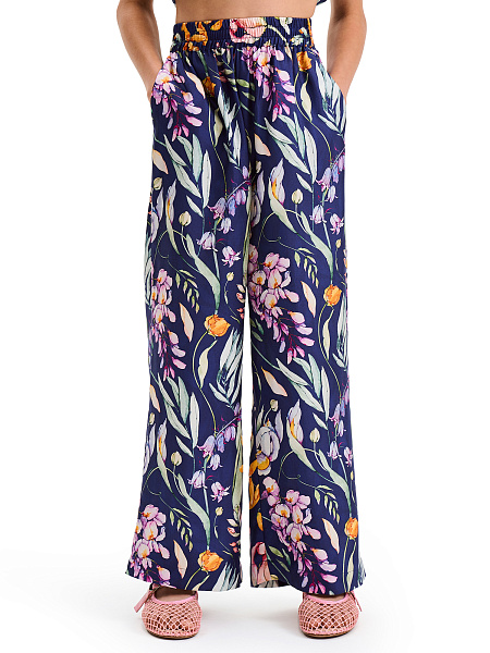 Брюки SILK для девочки прямые, цвет паттерн spring garden, фото 1