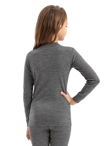 Термофутболка детская для девочек с длинным рукавом серии SOFT, цвет серый, фото 3