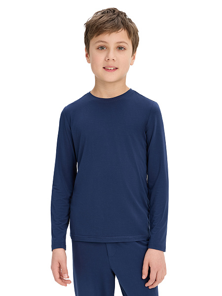 Лонгслив серии Bamboo для мальчика, цвет темно-синий, фото 1