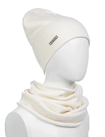 Комплект шапка и снуд из 100% шерсти мериносов для мальчиков Белый