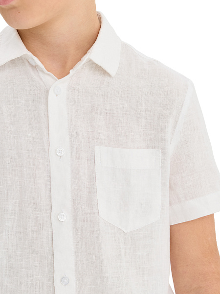 Рубашка для мальчика с коротким, цвет белый, фото 3