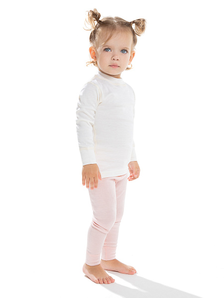 Термофутболка детская серии SOFT. Знак Woolmark, цвет молочный, фото 1