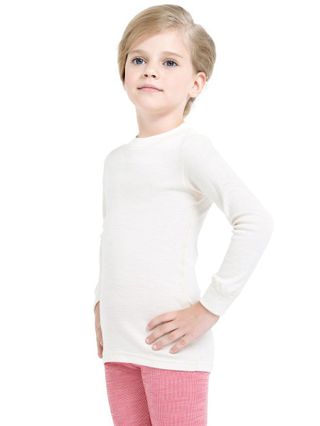 Термофутболка детская для девочек с длинным рукавом серии SOFT, цвет молочный, фото 2