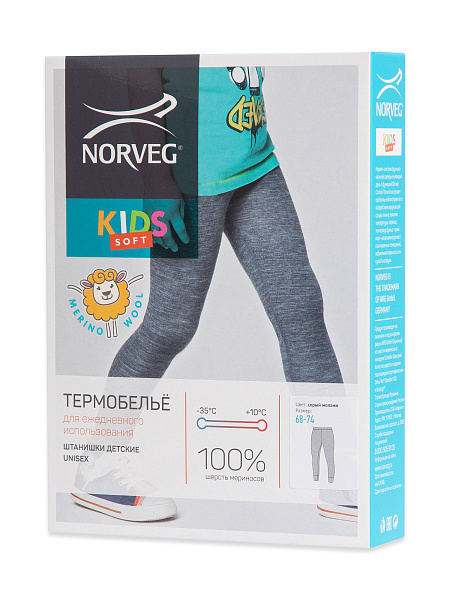 Термолеггинсы детские для девочек серии SOFT, цвет серый меланж, фото 6
