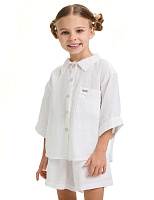 Рубашка для девочки серии LINEN Белый