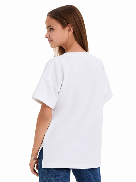 Футболка для девочки ORGANOMICA Cotton, цвет белый, фото 3