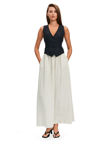 Юбка LINEN из умягченного льна, цвет бежевый меланж, фото 1