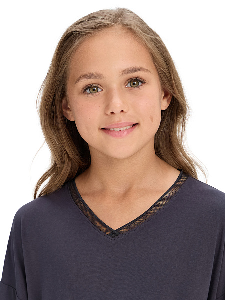 Лонгслив серии Bamboo для девочки, цвет темно-серый, фото 3