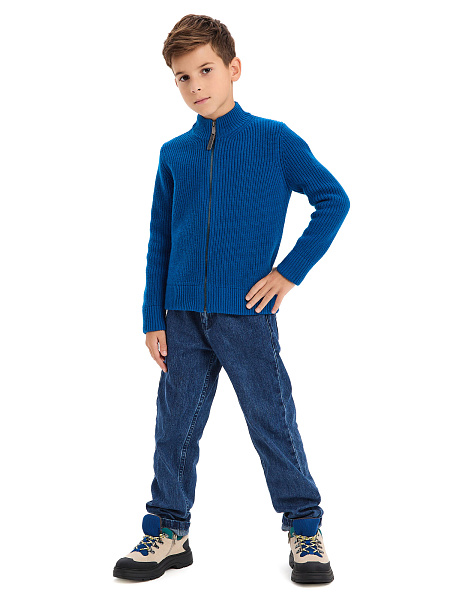Кардиган шерстяной на молнии для мальчика, цвет арктик, фото 2