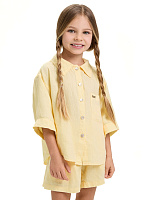 Рубашка для девочки серии LINEN Бледно-желтый