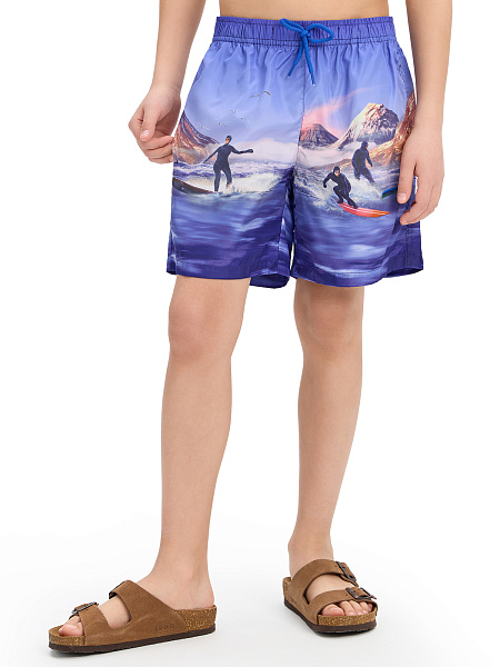 Шорты для мальчика Swimwear, цвет ярко-синий паттерн surf острова, фото 1