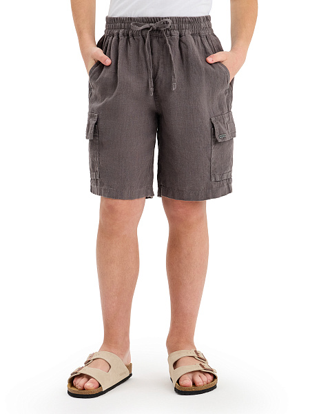 Шорты LINEN с карманами для мальчика, цвет серый, фото 2