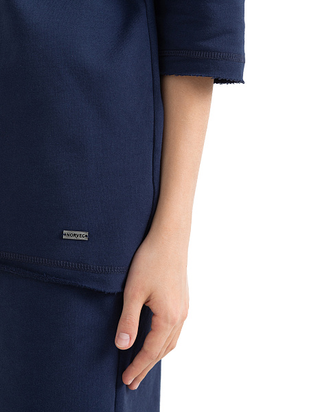 Футболка детская для девочек серии Cotton, цвет темно-синий, фото 4