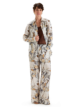 Блуза SILK женская, цвет паттерн peonies, фото 1