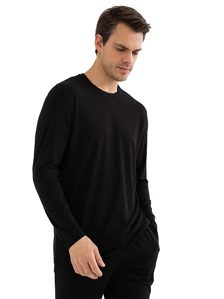 Лонгслив мужской серии Bamboo, цвет черный, фото 1