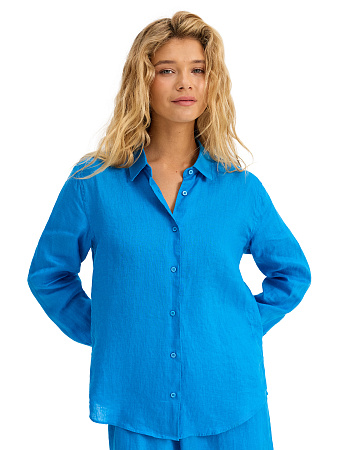 LINEN Рубашка женская slim, цвет лазурный, фото 1