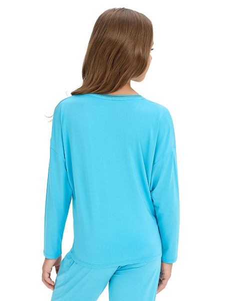 Лонгслив серии Bamboo для девочки, цвет бирюзовый, фото 2
