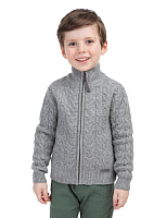Кофта на молнии Super Fine Merino Wool для мальчиков Серый меланж