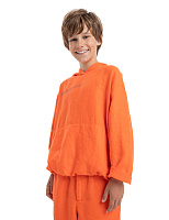 Худи из 100% льна для мальчиков-подростков Оранжевый