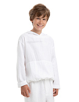 Худи из 100% льна для мальчиков-подростков Белый