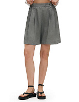LINEN Шорты женские удлиненные Пыльно серо-зеленый