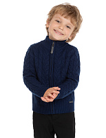 Кардиган на молнии Super Fine Merino Wool подростковый для мальчиков Темно-синий