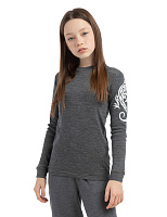 Термофутболка для девочек - подростков серии SOFT TEENS Серый с орнаментом