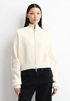 Укороченный кардиган на молнии Молочный